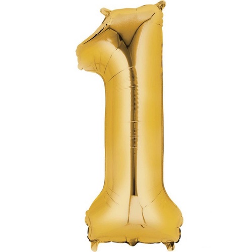 Number 1 Gold Foil Balloon 86cm