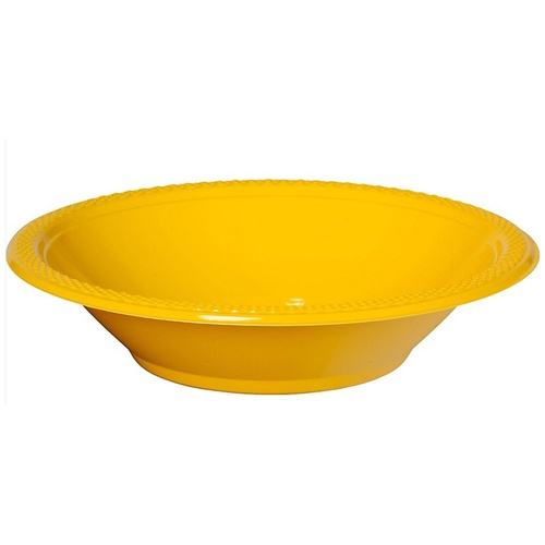 Sunshine Yellow Party Supplies Set of 20 Yellow Plastic Bowls
