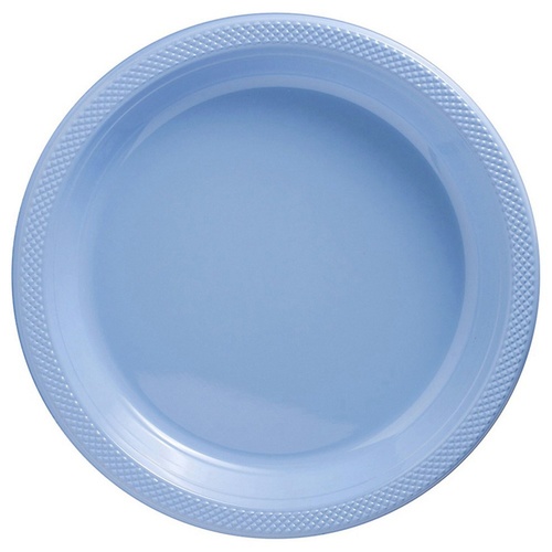 Pastel Blue Party Supplies Plastic Plates Pack of 20
