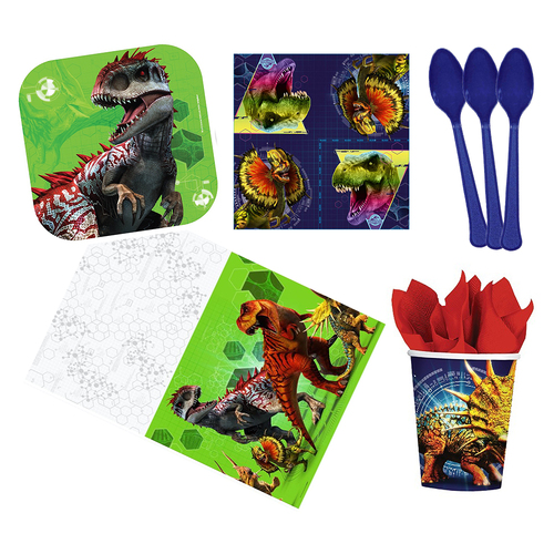 Jurassic World Dinosaur Party Supplies 8 Person Deluxe Guest Pack