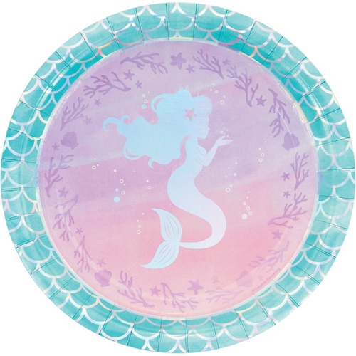 Mermaid Shine Iridescent Dinner Plates 8 Pack 