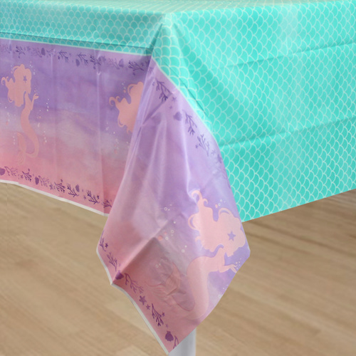 Mermaid Shine Party Supplies Iridescent Tablecover 