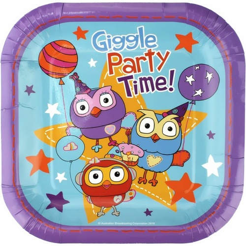 Giggle & Hoot Party Supplies Square Lunch Dessert Cake Plates x 8