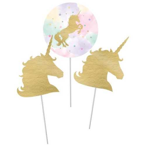 Unicorn Sparkle Centrepiece Sticks X3 Pieces
