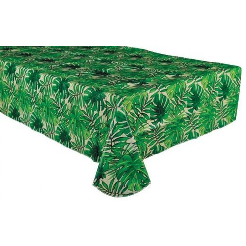 Hawaiian Luau Party Supplies Island Palm Leaves Flannel Backed Tablecover