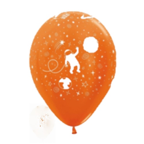 Outer Space Orange Metallic Balloon x 1
