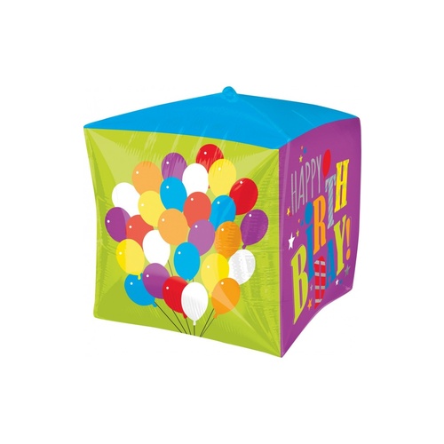Happy Birthday Cubez Square 38cm Foil Balloon