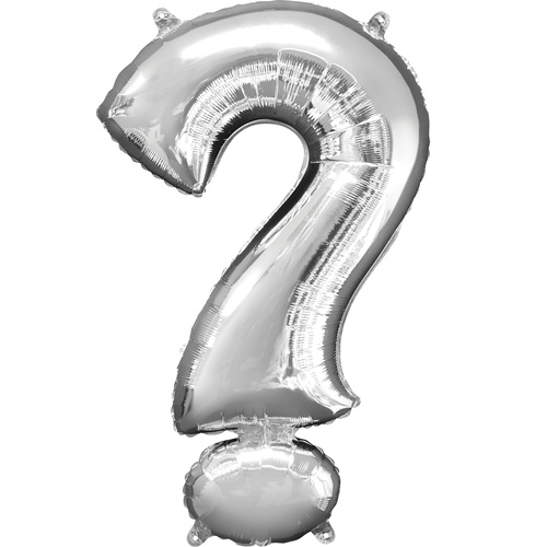 Silver Question Mark ? Foil Balloon 86cm