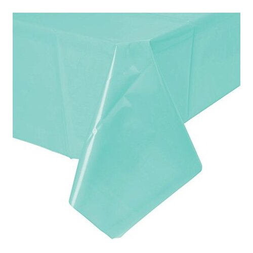 Robin's-Egg Blue Plastic Rectangular Tablecover 