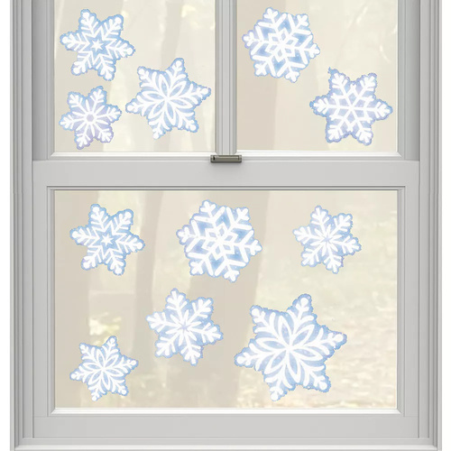 Christmas Snowflake Window Decorations Vinyl 11 Pack