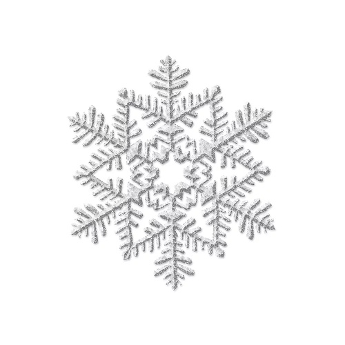 Christmas Silver Medium Glitter Snowflake Plastic Decoration 16cm Approx