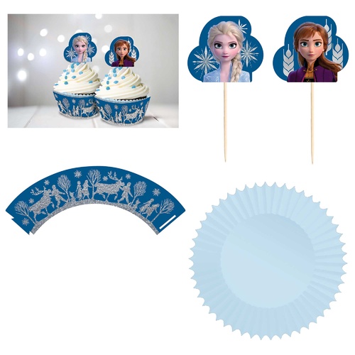 Frozen 2 Glitter Cupcake Kit for 24 Persons