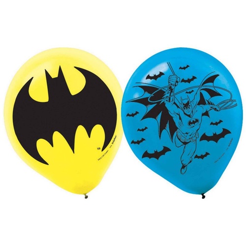 Batman Party Latex Balloons 6 Pack
