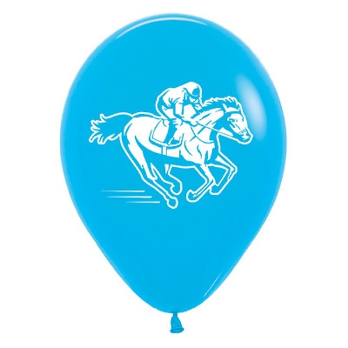Melbourne Cup Horse Racing Fashion Blue Latex Balloons 6 Pack