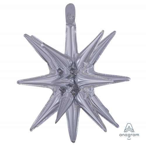 Small Magic Silver Star SuperShape 3-D Multi-Balloon 