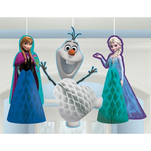 Frozen Honeycomb Hanging Decorations x3 Pack