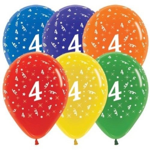 Age 4 Crystal Latex Balloons [Colour: Blue]