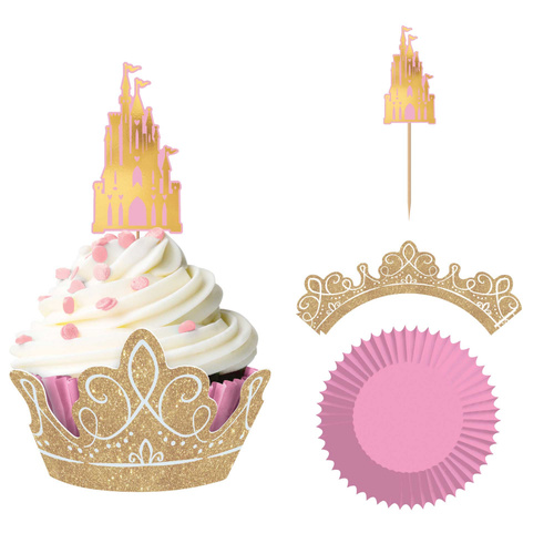 Disney Princess Once Upon A Time Glittered Cupcake Kit for 24
