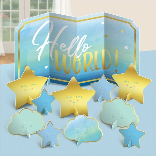 Oh Baby Boy "Hello World" Table Centrepiece Decorations