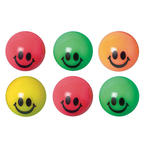 Smile Face Bounce Balls Value Pack Favors 6 Pack