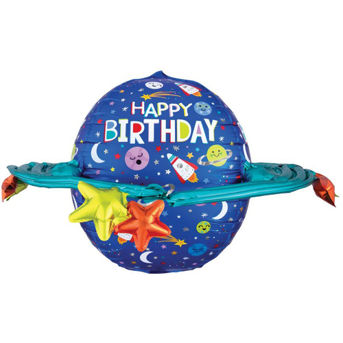 Happy Birthday Colourful Galaxy Space UltraShape Foil Balloon