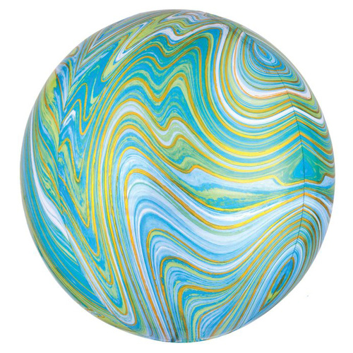 Blue Green Marbled Orbz XL Balloon