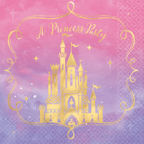 Disney Princess Once Upon A Time Lunch Napkins Hot Stamped 16 Pack