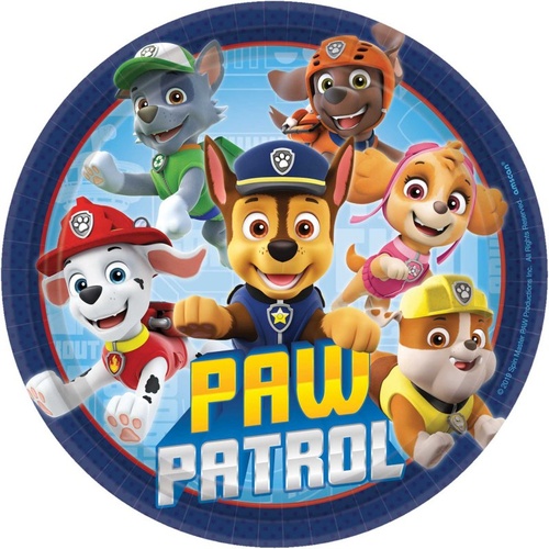Paw Patrol Adventures Lunch Cake Dessert Round Plates 8 Pack