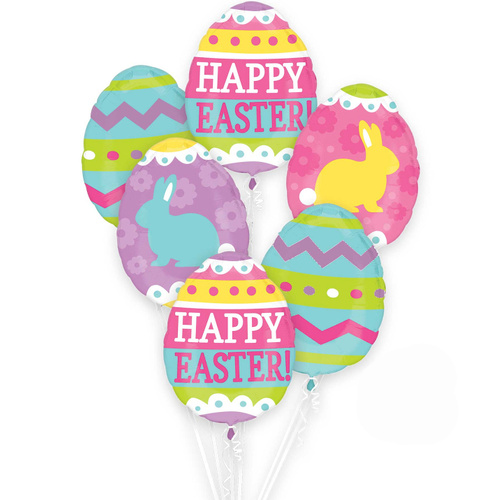 Happy Easter Egg Hunt Balloon Bouquet x 6 Pack