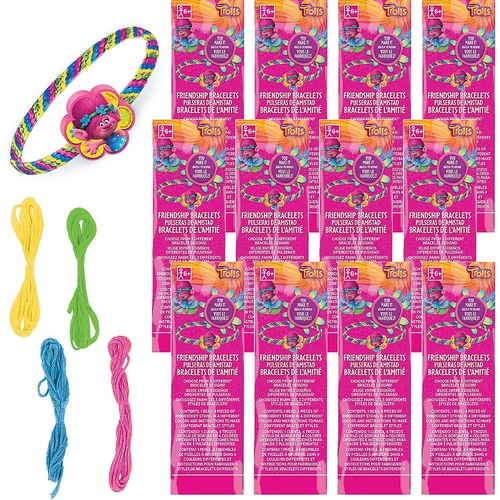 Trolls Friendship Bracelets x12 Kits Loot Party Favours 