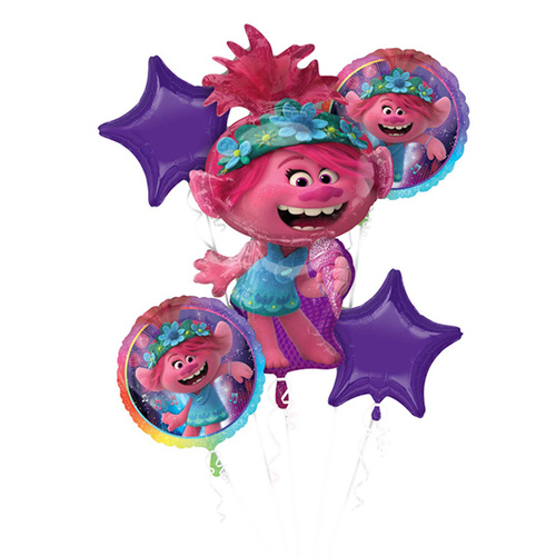 Trolls World Tour Balloon Bouquet 5 Foil Balloons