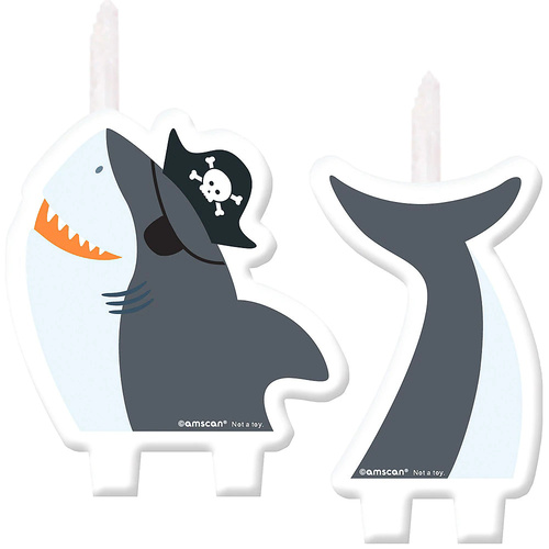 Pirate Shark Ahoy Birthday Candle Set 2 Pieces 