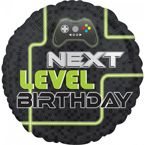 Next Level Birthday Round Foil Balloon 45cm Approx