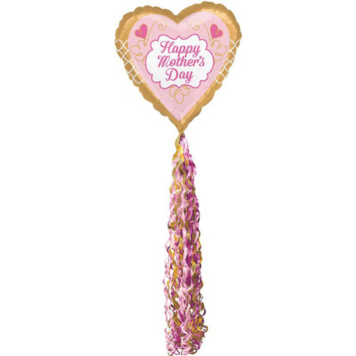 Happy Mother's Day Gold & Pink Airwalker XL Pom Pom Foil Balloon