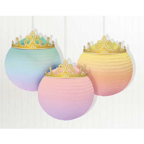 Disney Princess Once Upon A Time Paper Lanterns with Gold Crowns