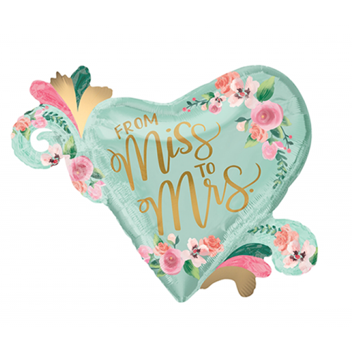 Mint to Be From Miss to Mrs SuperShape Foil Balloon