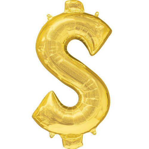Dollar Symbol $ SuperShape Gold Foil Balloon