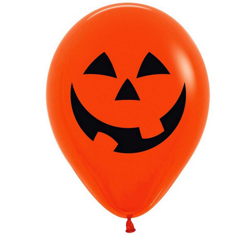 Halloween Fashion Pumpkin Orange & Black Latex Balloons 12 Pack