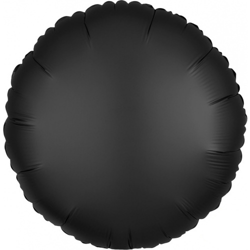 Black Onyx Satin Luxe Round Foil Balloon 