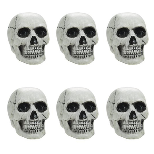 Halloween Mini Skull Decoration Plastic 18 Pack
