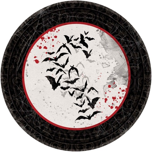 Halloween Dark Manor Round Lunch Cake Dessert Plates 8 Pack
