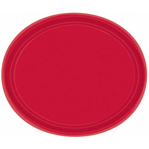 Red Apple Paper Plates Oval 30cm Approx - 20 Pack