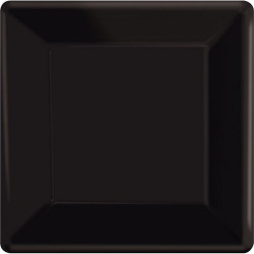 Jett Black Paper Plates Square 20 Pack - 26cm Approx
