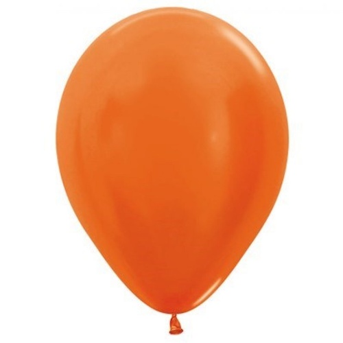 Orange Metallic Latex Balloons 30cm Approx 25 Pack