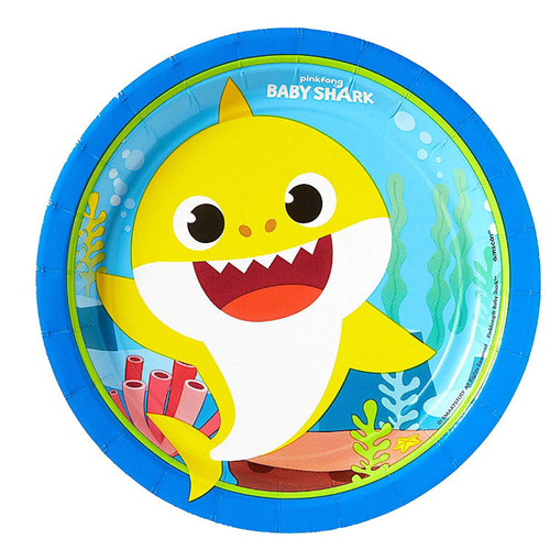 Baby Shark Lunch Cake Dessert Paper Plates 8 Pack