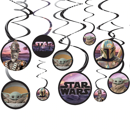 The Mandalorian Star Wars Spiral Swirl Decorations Value 12 Pack 