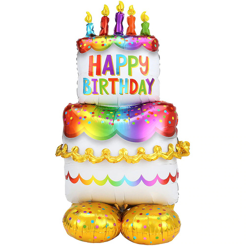 Happy Birthday Cake AirLoonz Giant Foil Air Fill Balloon
