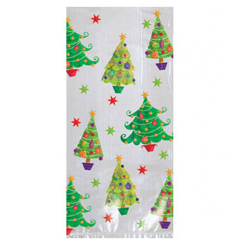 Christmas Trees Large Cello Loot Bags 20 Pack