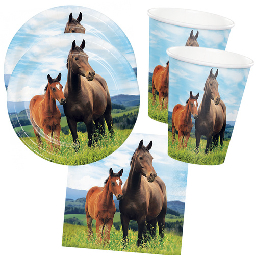 Melbourne Cup Horse and Pony Tableware 16 Guest Party Pack