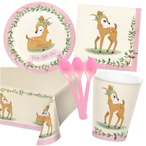 Deer Little One 8 Guest Deluxe Tableware Party Pack